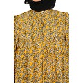 Front Open Mustard floral Print Abaya  Front Open Mustard floral Print Abaya